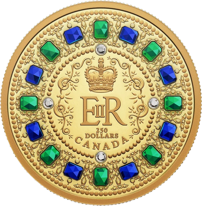 Regent gold gemstone commemorative coin