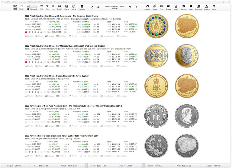 numi List View Queen Elizabeth's Reign Series screenshot